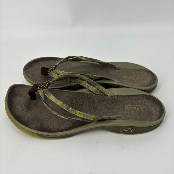 Chaco Thong Sandal Comfort Beachy Flip Flop Green Women's Size 9 - Picture 7 of 11